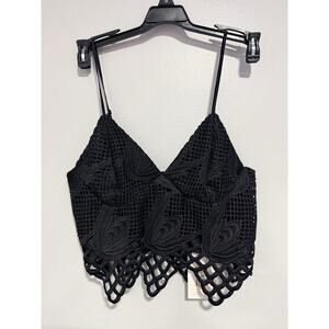 NWT Bardot Crochet Scalloped Hem Crop Top Festival Size 6